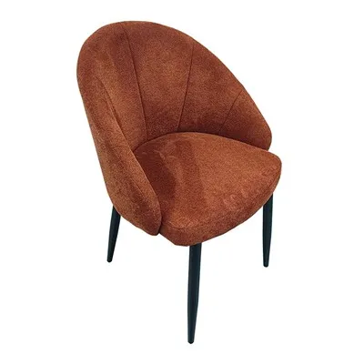Short Brown Plush Dining Chair