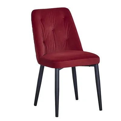 Blagovaonska stolica od tkanine crvene boje vina